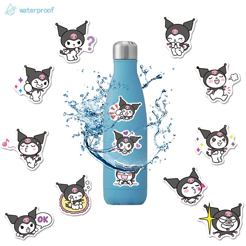 Set 50 miếng hình dán nhân vật hoạt hình Kuromi chống thấm nước đáng yêu