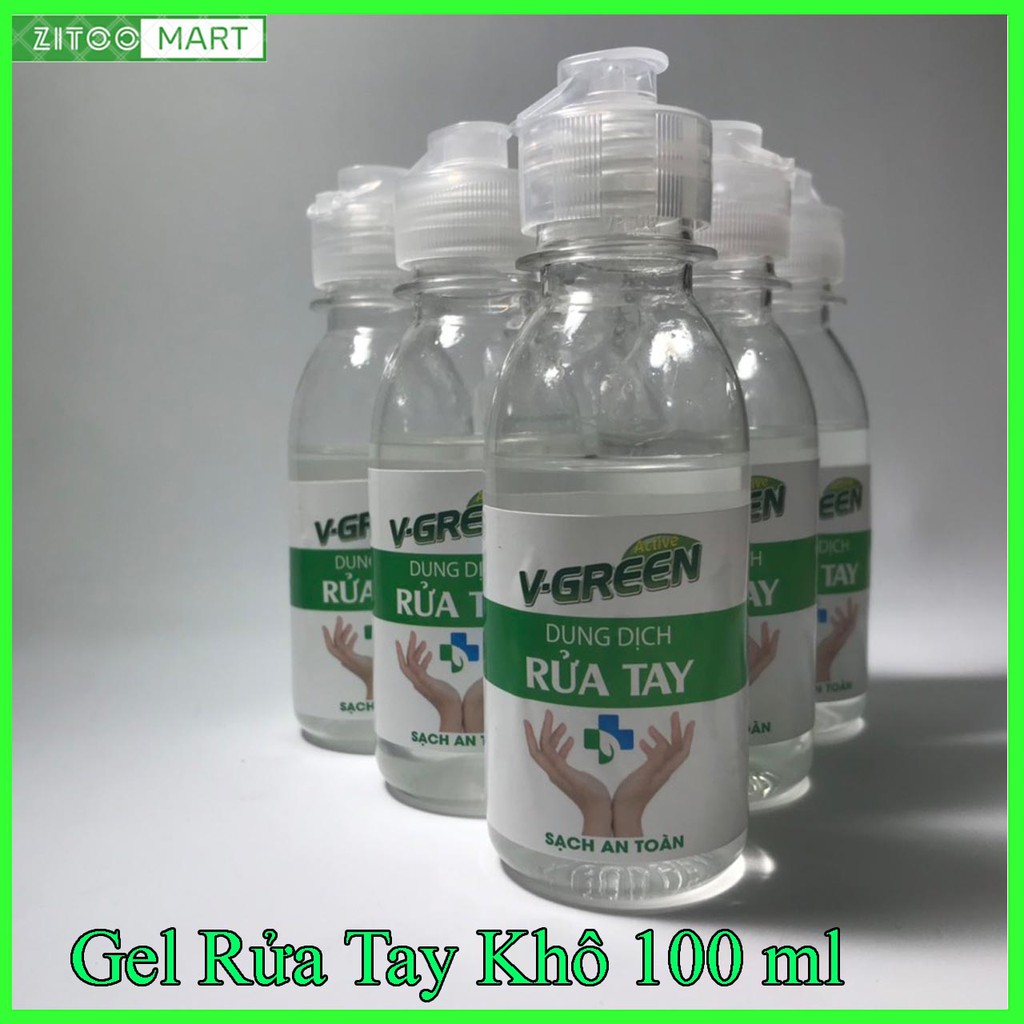 [Có Giấy Chứng Nhận] Gel Rửa Tay V Green 100ml Siêu Diệt Khuẩn Mua 10 Chai Tặng 1 Chai