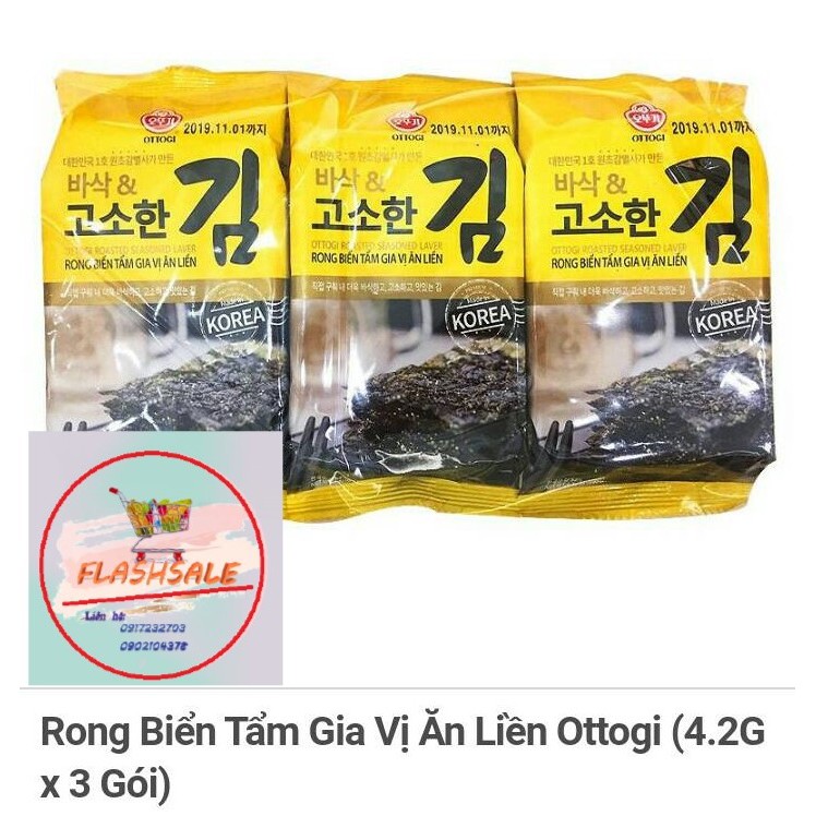 Rong Biển Tẩm Gia Vị Ăn Liền Ottogi (4.2G x 3 Gói)