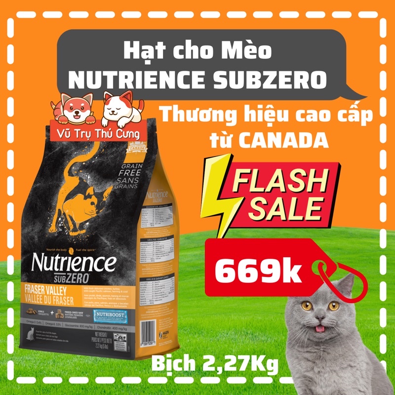 Hạt Nutrience Subzero Canada Cho Mèo từ thịt thật 100% và Rau củ quả,