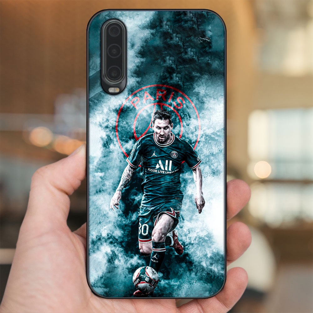 Ốp lưng Huawei P30 viền đen in hình Lionel Messi Barcelona PSG