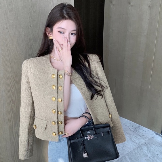 Áo dạ tweed YIMI 2 hàng cúc thời trang hottrend