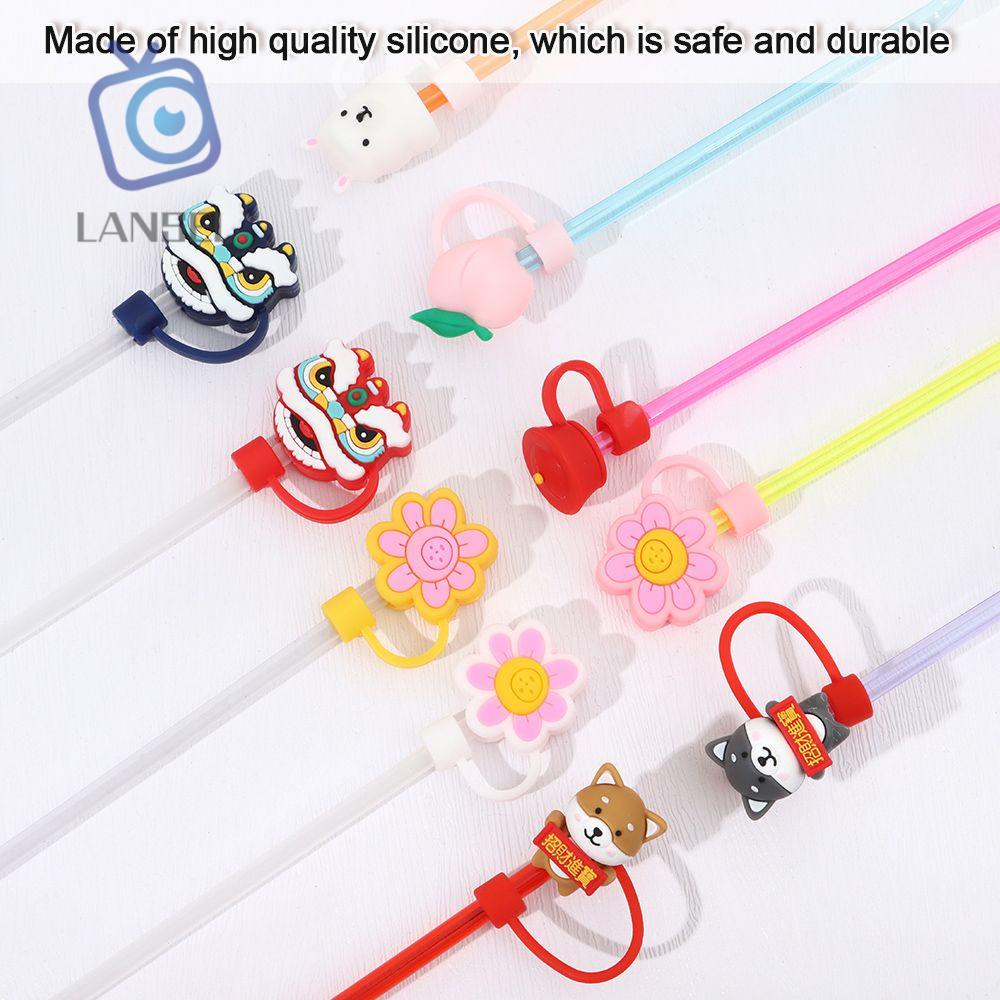 Nắp silicon đậy ống hút chống bụi chống côn trùng họa tiết hoạt hình dễ thương