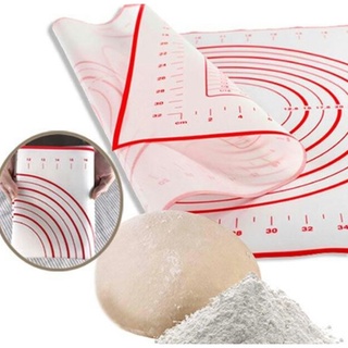 Tấm lót silicon nhào bột chống dính 60x40cm - trắng- Xanh