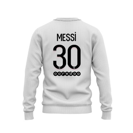 Sy1 Áo Sweater Thể Thao Tay Dài Dáng Rộng In Hình Messi Paris Saint-Germain F.C Cho Nam Nữ