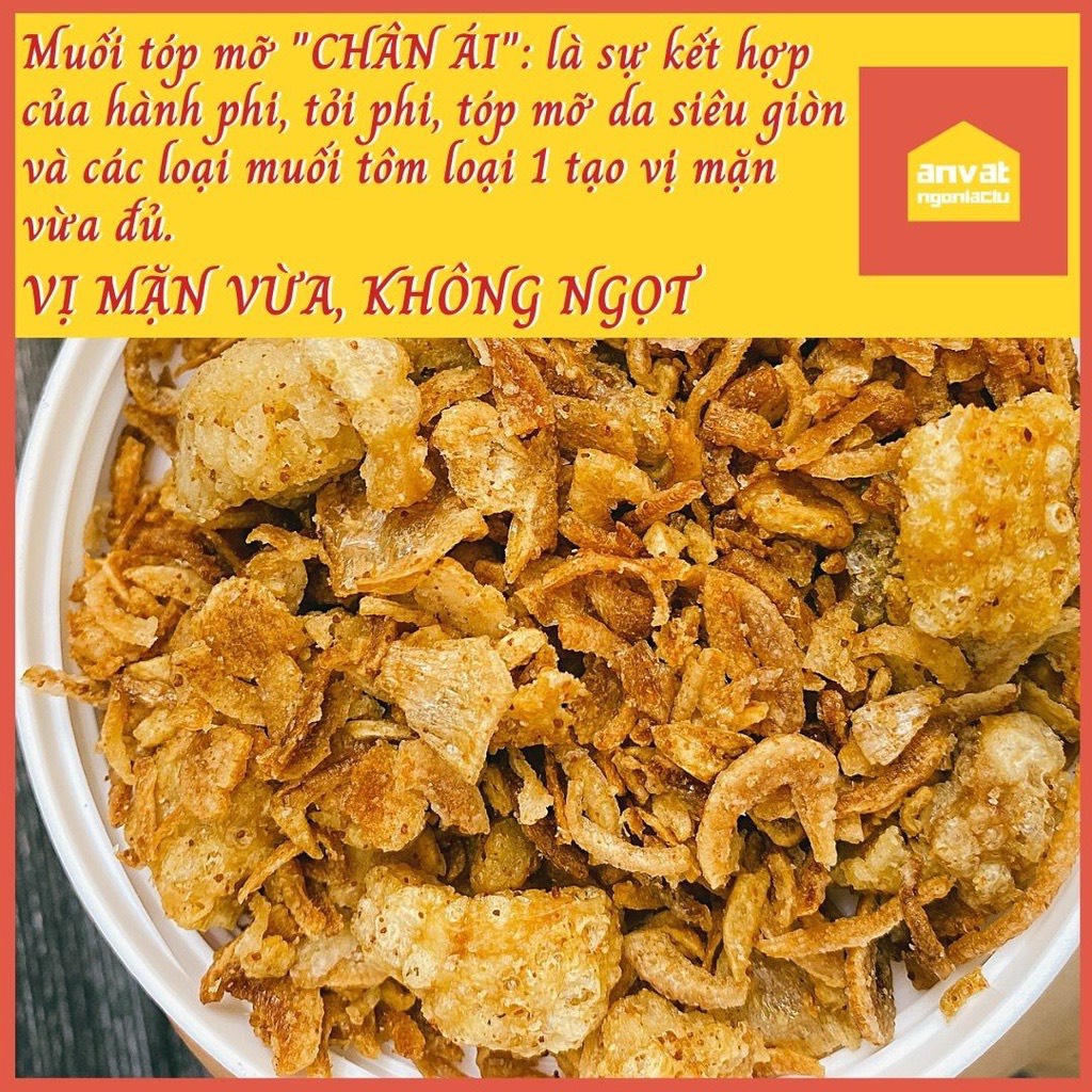 MUỐI TÓP MỠ GIÒN BÉO độc quyền Ăn Vặt Ngon Lắc Lư (vị mặn vừa, không cay, không ngọt)