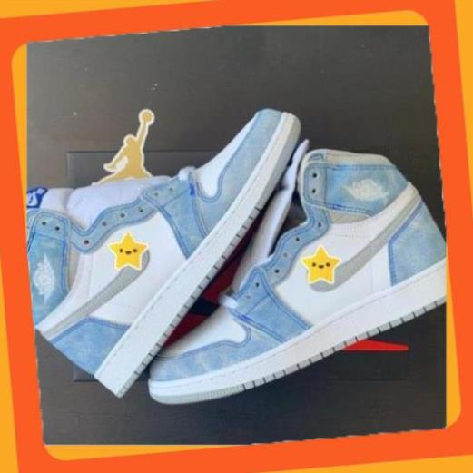Giày air jordan hyper royal xanh nỉ, Giày Jodan 1 xanh nỉ cổ cao siêu hot 2021 Full Box Bill