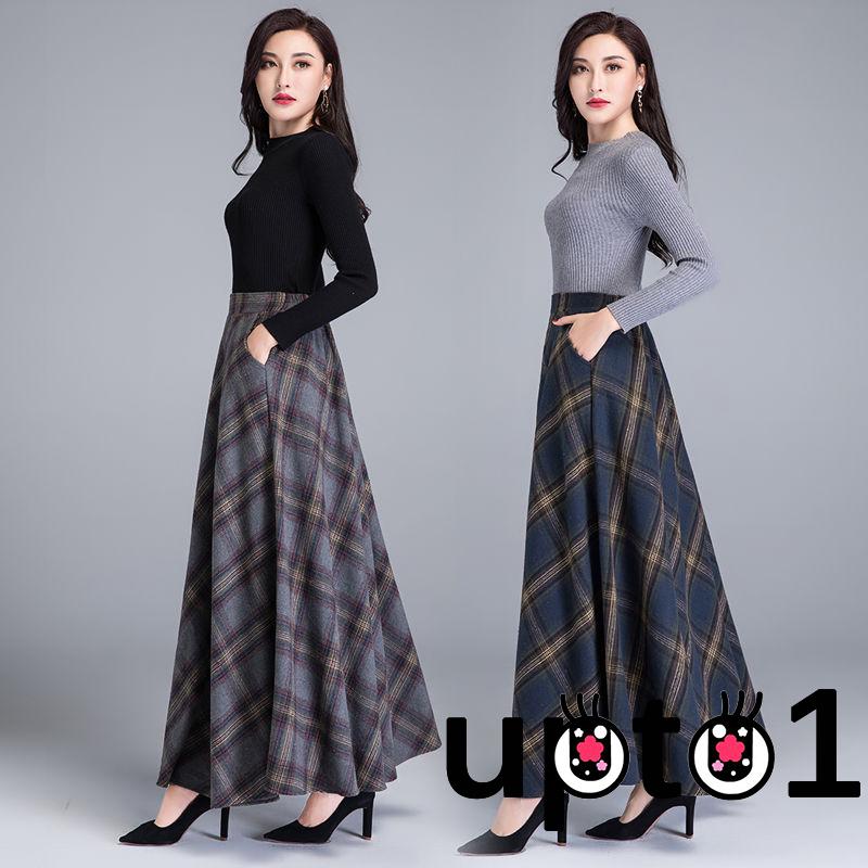 Chân Váy Dài Họa Tiết Kẻ Lưới Nữ Tính | BigBuy360 - bigbuy360.vn