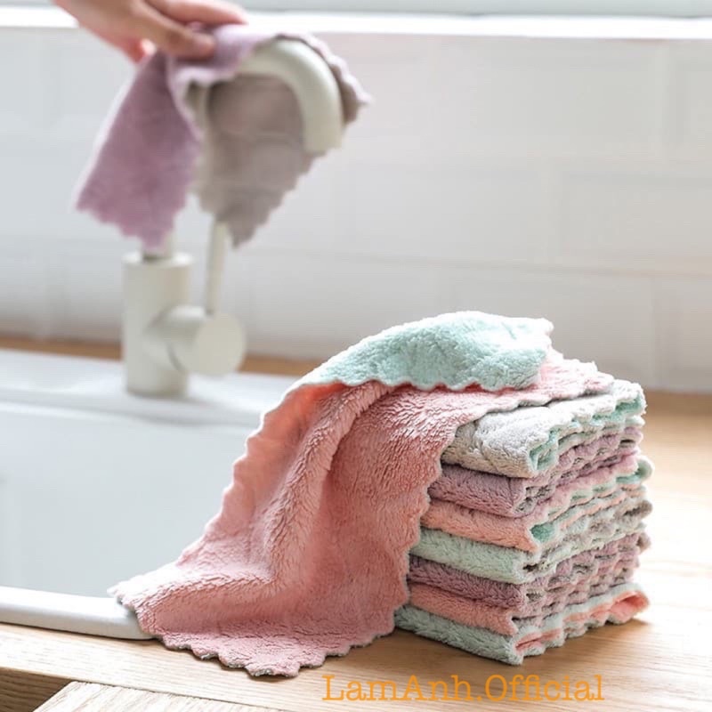 Bộ 10C Khăn lau đa năng giá rẻ Mix màu ngẫu nhiên Loại 1 xịn