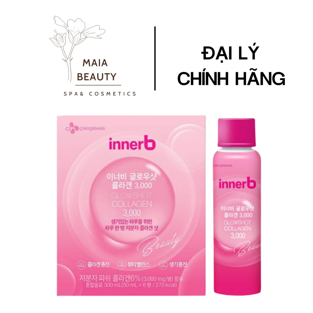 [INNERB - MAIA BEAUTY] Nước uống Collagen Vitamin C sáng da InnerB Glowshot 50ml Hộp 6 chai