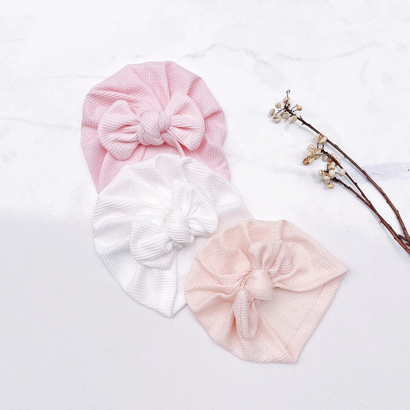 Mũ Turban Thắt Nơ Dễ Thương Cho Bé Từ 0-2 Tuổi
