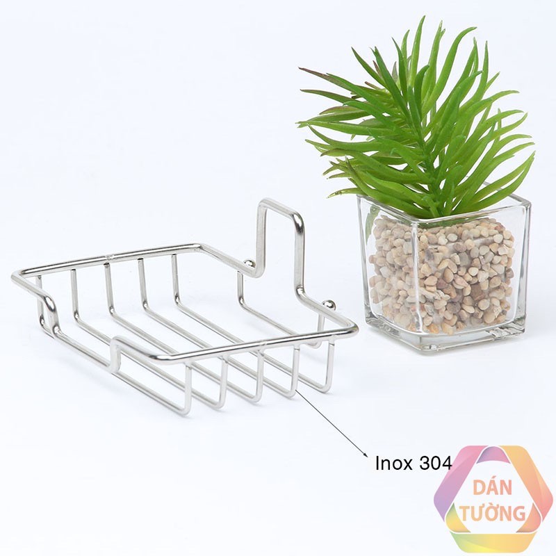 Khay Kệ Inox dán tường để xà bông phòng tắm siêu dính (HSN)