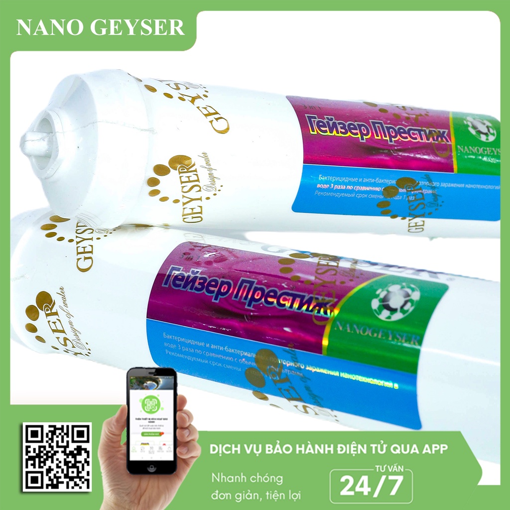 Bộ 3 lõi lọc nước 456 dùng cho máy Nano Geyser Eco Max, Lõi 3IN1, EcoResin, UF Hollow Fiber Filter Nano Geyser