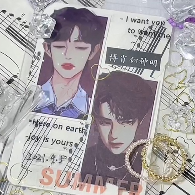 Set 10 card giấy lomo tự trang trí washi sticker hình ảnh thần tượng Kpop