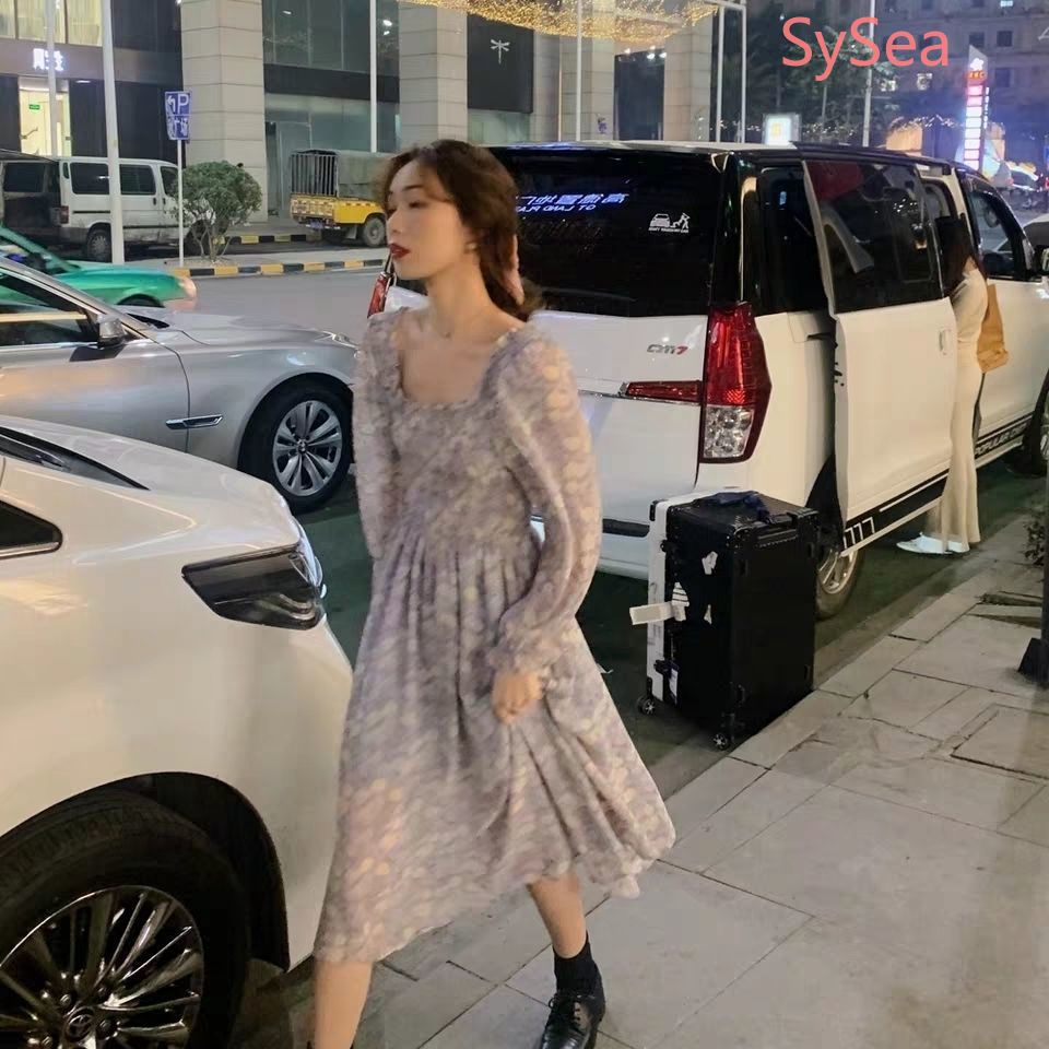 Đầm Tay Dài Chất Chiffon Hoạ Tiết Hoa Thiết Kế Thanh Lịch | BigBuy360 - bigbuy360.vn