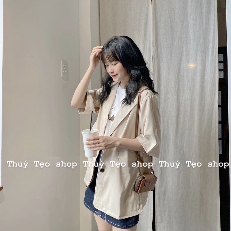 ÁO BLAZER TAY NGẮN 1 LỚP ULZZANG - Áo blazer cộc tay (ẢNH THẬT/KÈM VIDEO)