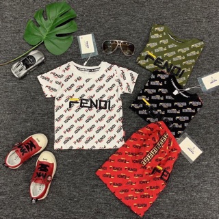 Áo cộc chữ Fendi cho bé nam