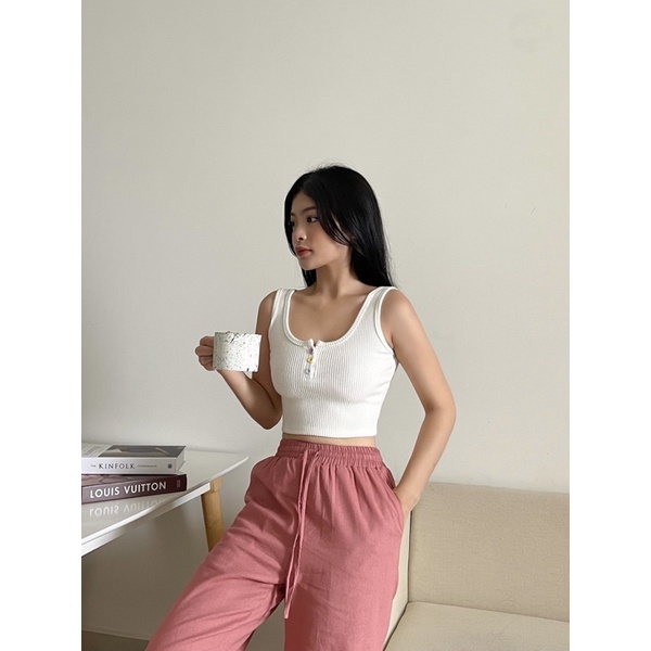 [LEN clothing] quần ống suôn đũi mùa hè màu hồng 8163 | BigBuy360 - bigbuy360.vn