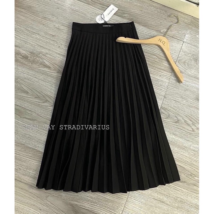 Chân váy xếp ly dài cao cấp cạp khoá 2 màu mimee | BigBuy360 - bigbuy360.vn