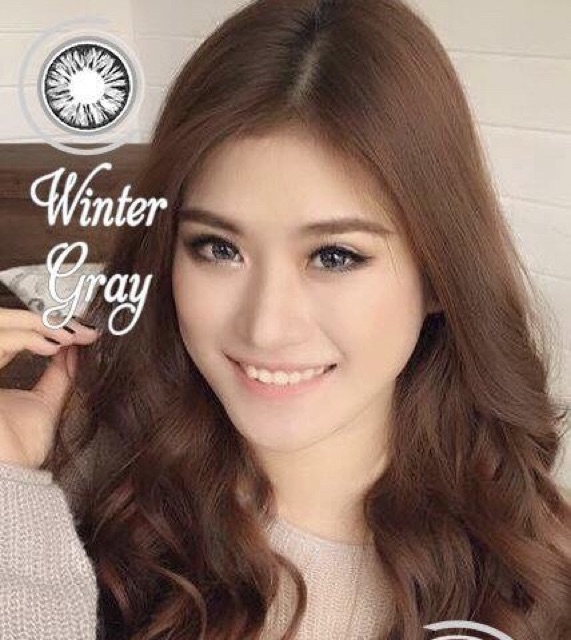 lens winter xám có sẵn lens cận màu kính áp tròng màu cận Hàn Quốc 7