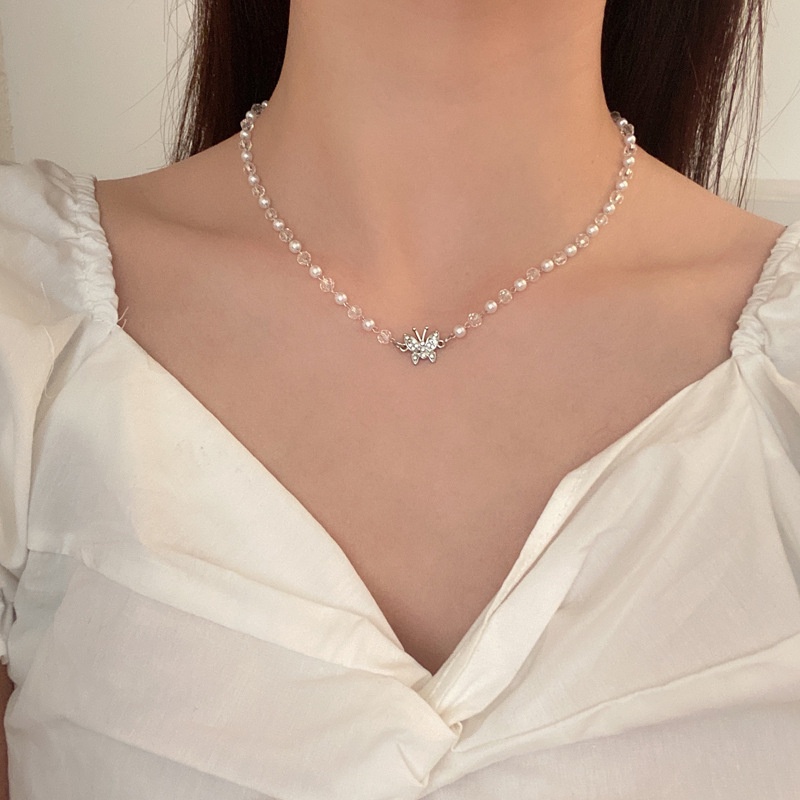 vòng cổ Kim Loại Mặt Hình Bướm Phong Cách Hàn Quốc Thời Trang Cho Nữ