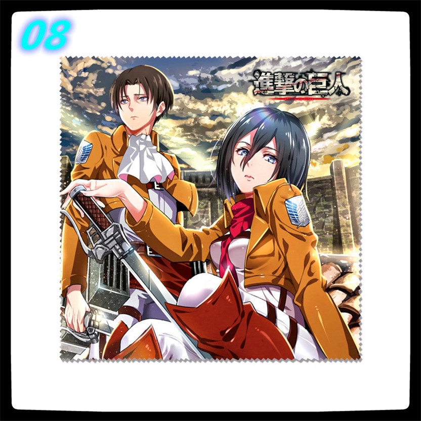★ Dụng Cụ Vệ Sinh Mắt Kính Họa Tiết Anime Attack on Titan ★ 1 Khăn Lau Kính, Màn Hình Điện Thoại