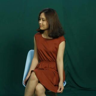 Đầm suông nhúng eo