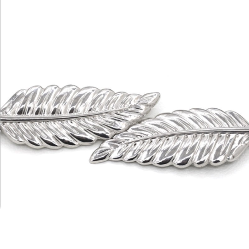 Set 2 Thắt Lưng Hình Lá Kim Loại Mạ Vàng / Bạc Cho Nữ