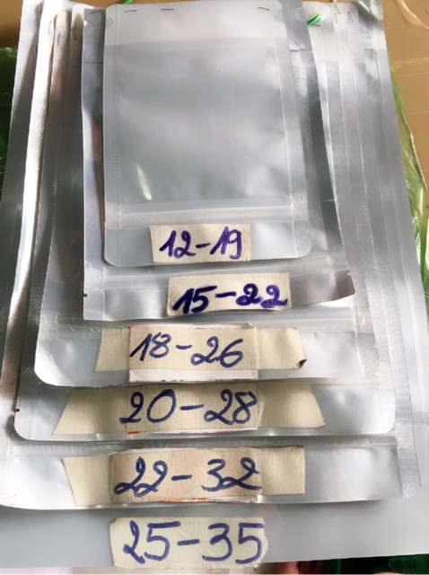 Túi zipper bạc đáy đứng 85k/kg, Túi zip ghép đựng thực phẩm khô, trưng bày.