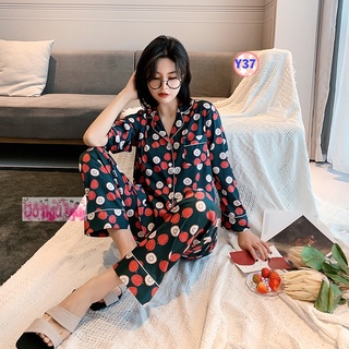 Pijama Lụa Hoa Dài Tay Cao Cấp Y37