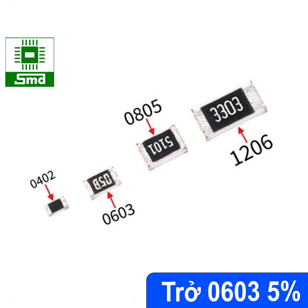 Điện Trở Dán SMD 0603 5% 50 Con/DâyGiá Trị Trong Khoảng 56R - 590R Ohm linh kiện điện tử điện trở SMD