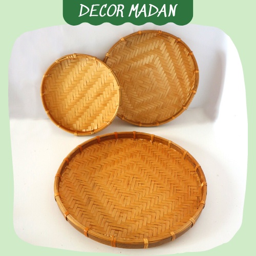 Mẹt tre tròn đan viền mây đủ Size 20cm-60cm, phục vụ nhà hàng, trang trí  - MADAN