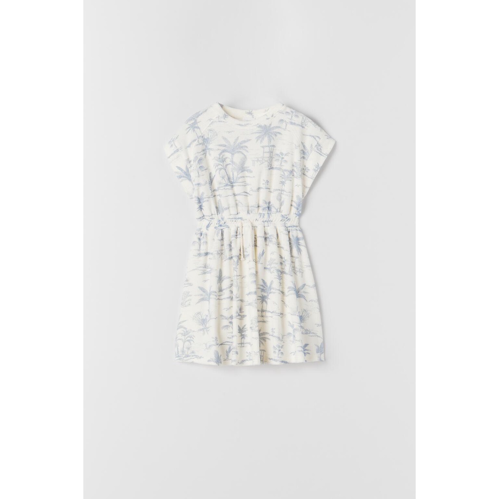 Zara- Đầm cho bé gái in vải đũi 01165797712