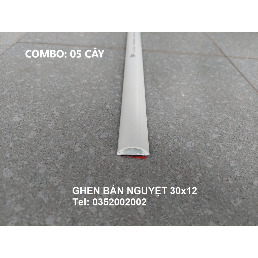 Ghen bán nguyệt - Nẹp nhựa bán nguyệt D30 30x12 luồn dây điện
