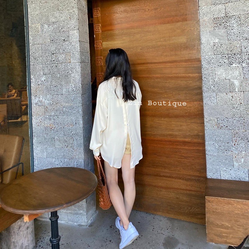 Áo sơ mi tay dài màu trơn