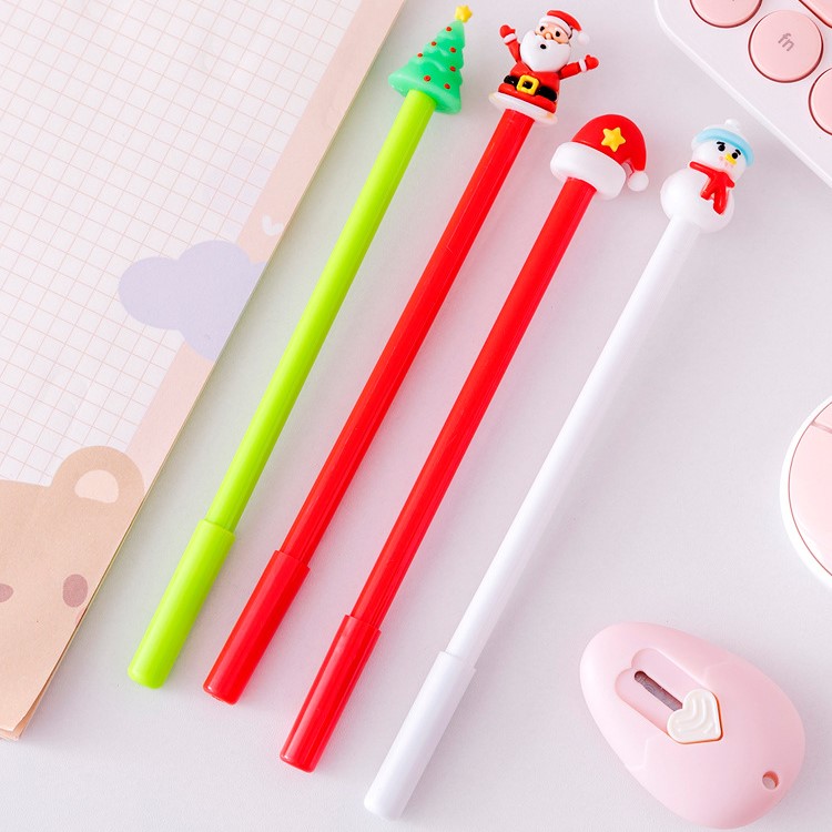 Bút bi cao cấp cute dễ thương mực nước đen có nắp viết đẹp hình Noel đáng yêu cho bé NATO BB21