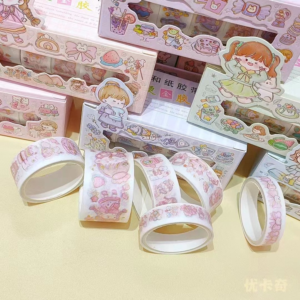 Hộp băng keo giấy washi ( 6 cuộn)