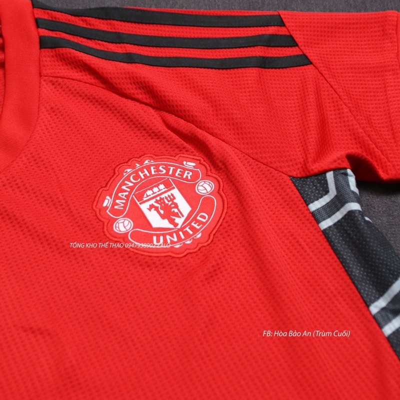 Bộ quần áo đá banh CLB MU Training màu đỏ 2023 hàng cao cấp Thailand