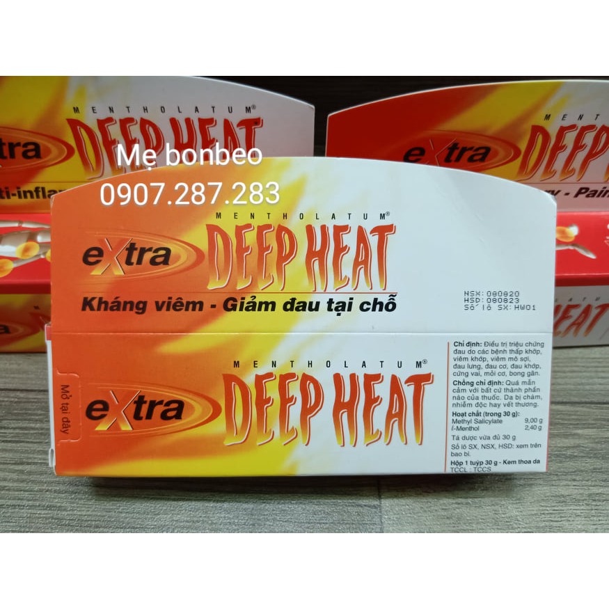 Kem bôi Extra DEEP HEAT dùng ngoài giảm viêm , giảm đau tại chổ 30g