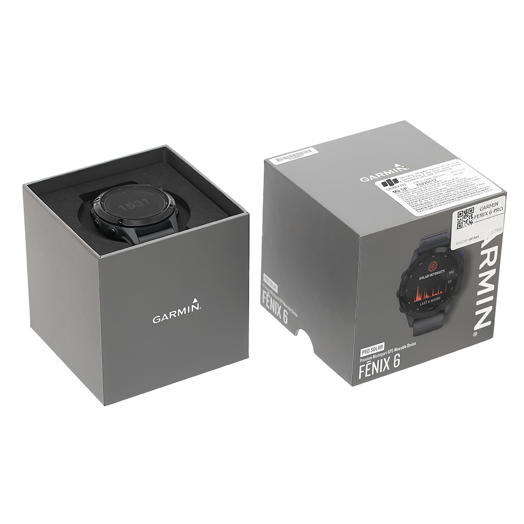 Đồng hồ thông minh Garmin Fenix 6 Pro Solar kháng nước 10 ATM đo nồng độ SPO2 màn hình MIP 1.3&quot; - Chính hãng BH 12 tháng