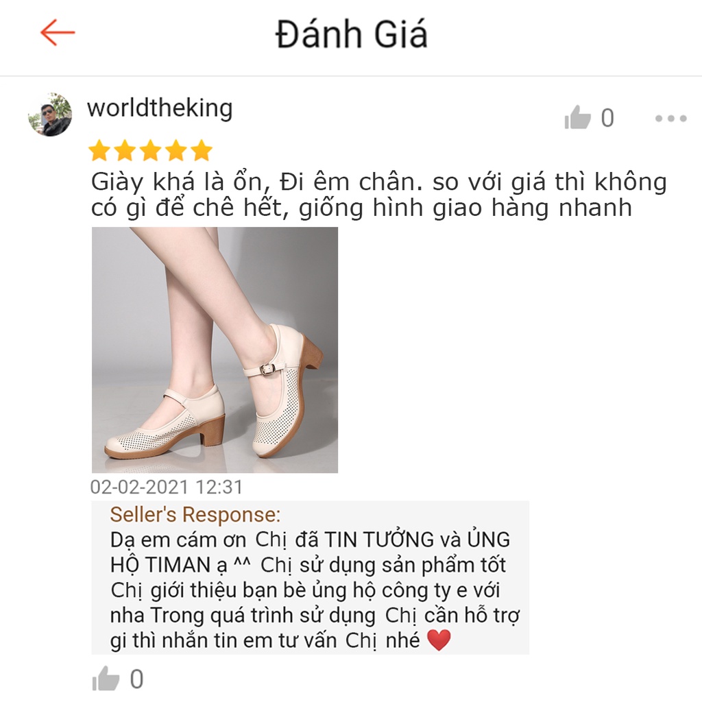 Giày nữ da thật 5cm TIMAN ZT80 tôn dáng khoe chân trẻ trung bảo hành 1 năm