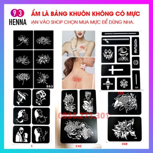 Khuôn xăm mã K03 các hình nhỏ siêu đẹp( không kèm mực)