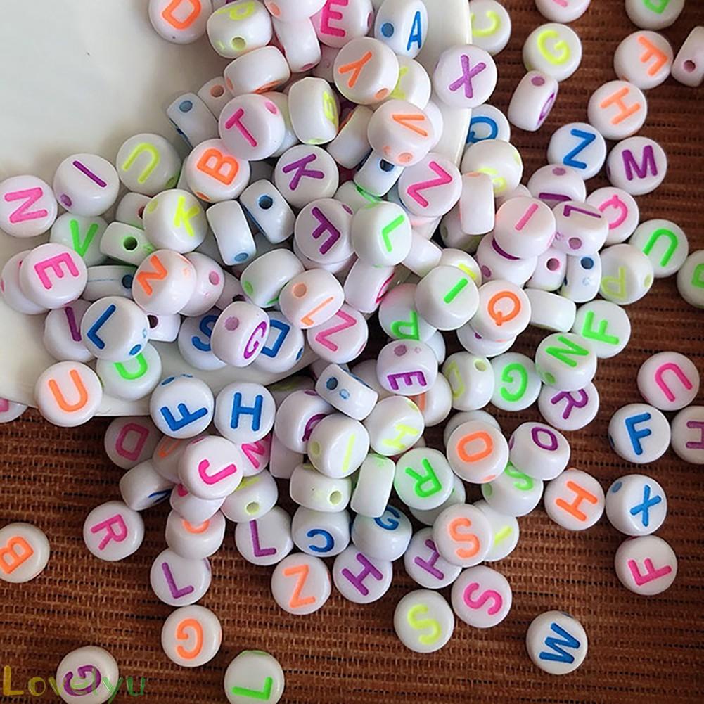 [ FAST SHIPPING ]100X  Mixed Letter Heart Beads Charms DIY Bracelet Necklace For Jewelry Making QiJGUY XDtDcXB