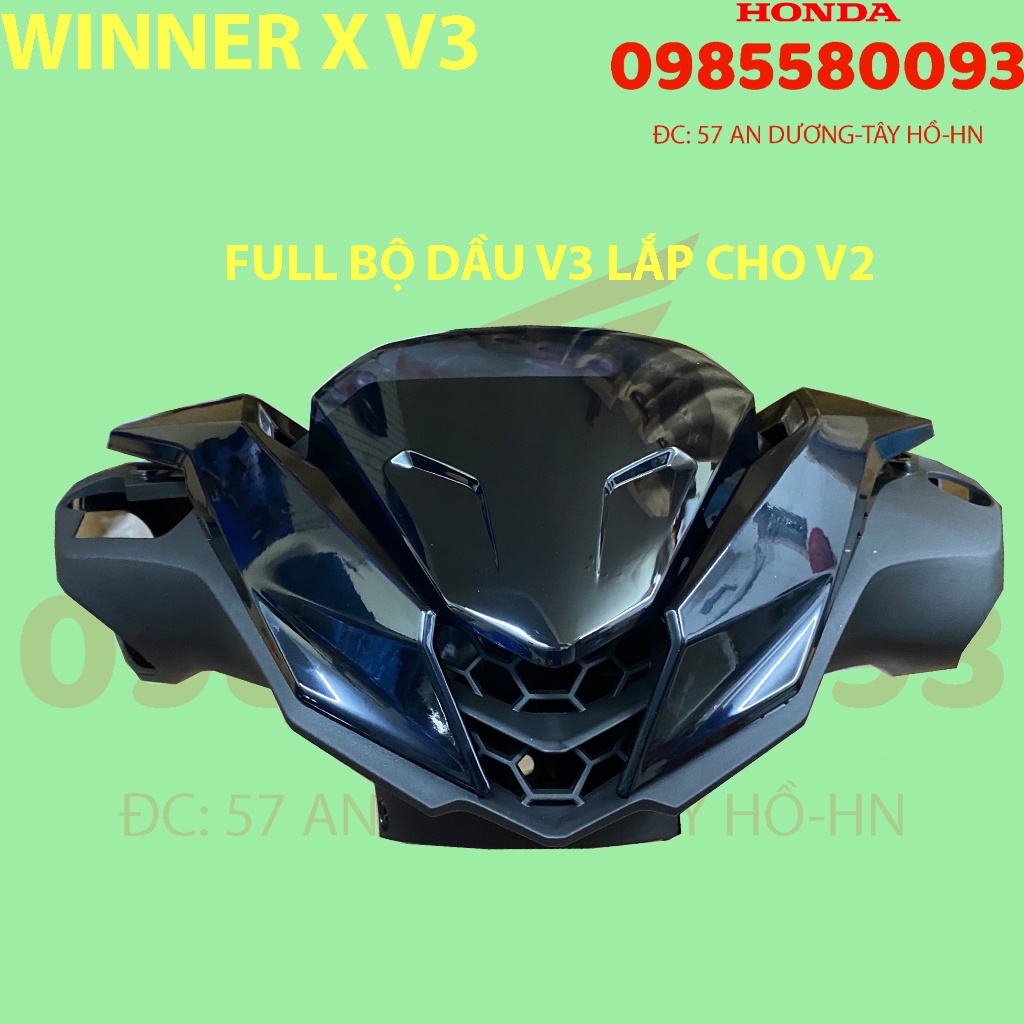 DÀN ÁO, BỘ VỎ ĐẦU WINNER V3 MÀU ĐEN BÓNG