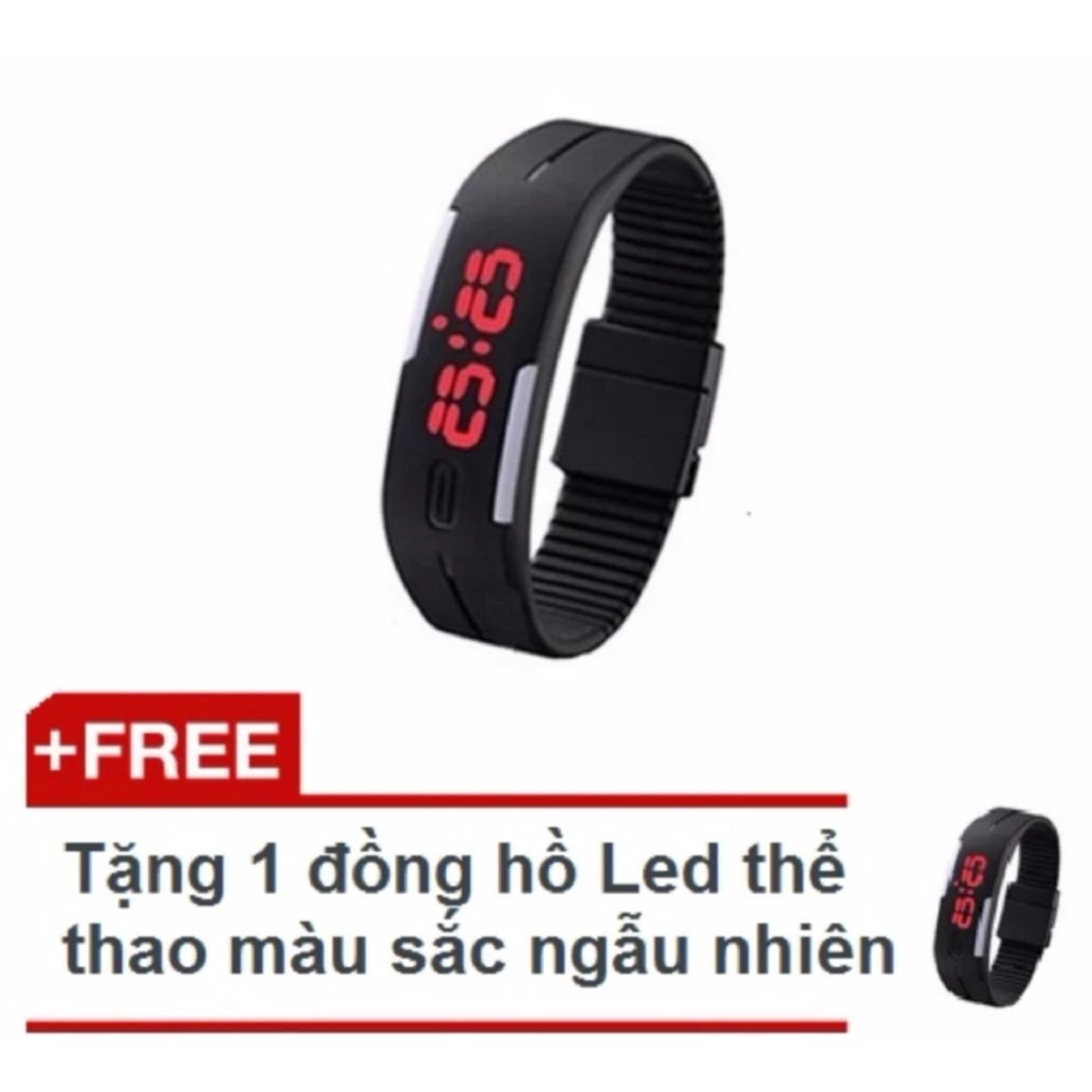 Đồng hồ đèn led thể thao (Đen) + Tặng 1 đồng hồ Led thể thao màu sắc ngẫu nhiên  -dc1032 | BigBuy360 - bigbuy360.vn