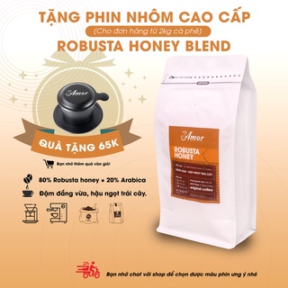 Gu hậu ngọt, thơm - cà phê robusta honey blend 100% nguyên chất, rang xay mộc, pha phin, 80% robusta honey 20% arabica