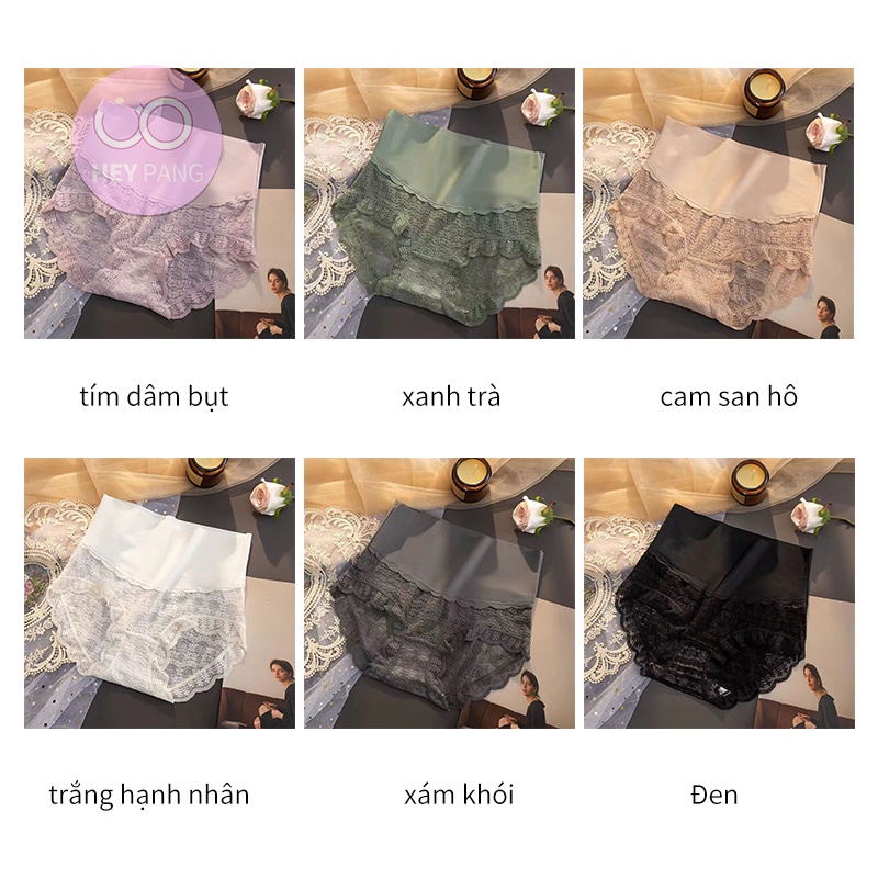 Quần lót nữ su ren cạp cao thun lạnh mềm mại siêu đẹp đũng cotton kháng khuẩn HEYPANG VN026