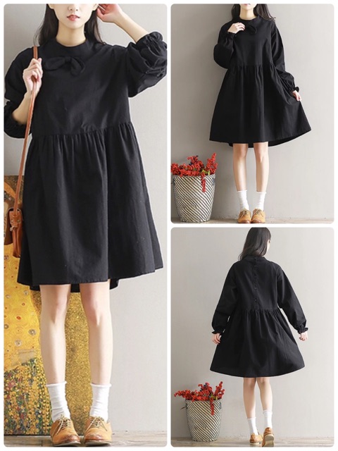 ĐẦM BABYDOLL ĐEN NƠ | BigBuy360 - bigbuy360.vn