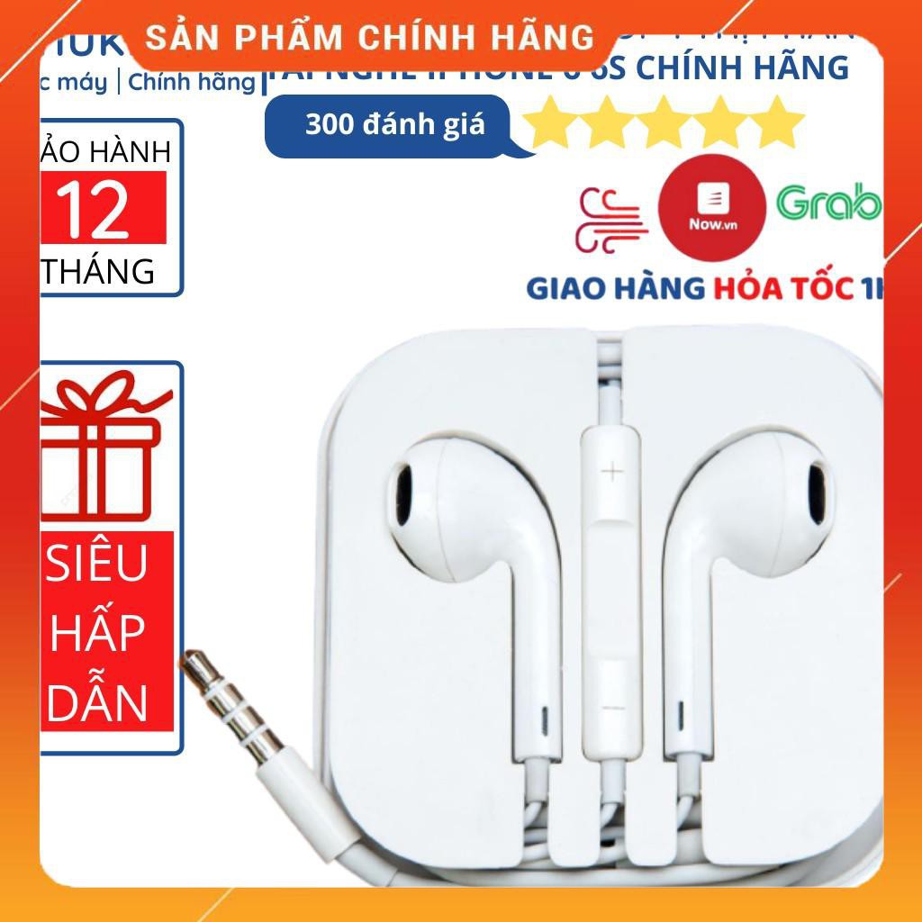 CHÍNH HÃNG bảo hành trọn đời Tai nghe iphone 6 6s plus chân tròn 3.5mm tương thích với các dòng iphone 5 5s 6 6s 6 plus