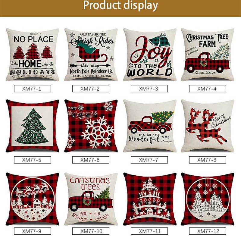 Vỏ gối 45x45cm họa tiết giáng sinh dễ thương